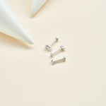 14K Solid Gold Invisible Set Marquise Lab Diamond Screw Back Flat Back Stud Earring