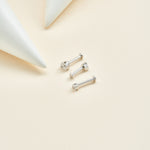 14K Solid Gold Invisible Set Triangle Lab Diamond Internal Threaded Helix Conch Cartilage Stud