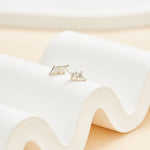 14K Solid Gold Kite Cut Moissanite Cartilage Flat Back Stud Earring
