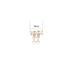 14K Solid Gold Bar Cartilage Dangle Earring Threadless Push Pin Flat Back Stud