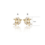 14K Solid Gold Lab Diamond Clover Cartilage Flat Back Stud Earring