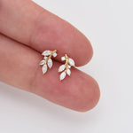 14K Solid Gold Lab Diamond Dendrite Cartilage Stud Earring