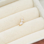 14K Solid Gold Lab Diamond Climber Earring: Threadless Flat Back Studs