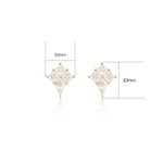 14K Solid Gold Moissanite Flat Back Earring