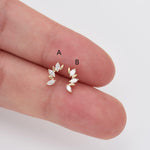 14K Solid Gold Lab Diamond Flat Back Earring 20G 18G 16G
