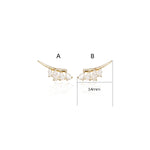 14K Solid Gold Lab Diamond Climber Earring: Threadless Flat Back Push Pin Stud