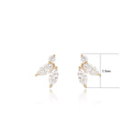 Small 14K Solid Gold Lab Diamond Threadless Push Pin Labret stud
