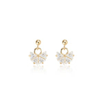 14K Solid Gold Fan Dangle Cartilage Flat Back Earring