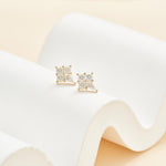 14K Solid Gold Moissanite Flat Back Earring
