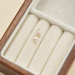 14K Solid Gold Princess Cut Lab Diamond Threadless Cartilage Flat Back Earring