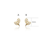 14K Solid Gold Leaf Lab Diamond Push pin Labret: Threadless Flat Back Stud Earring