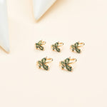 14K Solid Gold Marquise Moss Agate Butterfly Clicker Hoop  Conch Rook Helix Tragus Ring