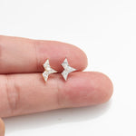14K Solid Gold Kite Moissanite Cartilage Flat Back Stud Earring
