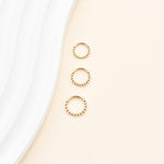 14K Solid Gold Bubble Conch Clicker Hoop Earrings Daith Cartilage Septum Ring