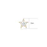 14K Solid Gold Lab Diamond Stars Threadless Cartilage Flat Back Stud Earring