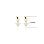 14K Solid Gold Triangle Moissanite Threadless Cartilage Flat Back Earring