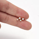 14K Solid Gold Princess Cut Lab Diamond Cartilage Dangle Flat Back Earring