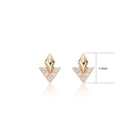 14K Solid Gold Lab Diamond Threadless Push Pin Labret Stud