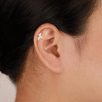 14K Solid Gold Kite Moissanite Cartilage Flat Back Stud Earring
