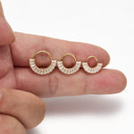14K Solid Gold Baguette Lab Diamond Daith Clicker Hoop Earring Hinged Septum Ring 18G/16G