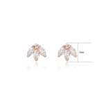14K Rose Gold Lab Diamond Lotus Cartilage Stud Earring