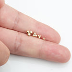 14K Solid Gold Tiny Trinity Ball Threadless Push Pin Flat Back Labret