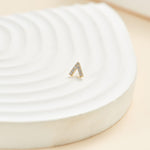 14K Solid Gold V-Shaped Lab Diamond Flat Back Earring