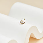 14K Solid Gold Lab Diamond Cartilage Flat Back Stud Earring 20G-16G