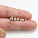 14K Solid Gold Single Diamond Cartilage Flat Back Stud Earring