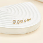 14K Solid Gold Lab Diamond Bezel Threadless Cartilage Flat Back Stud Earring