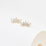 14K Solid Gold Marquise Lab Diamond Cartilage Flat Back Stud Earring 20G 18G 16G