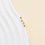 14K Solid Gold Lab Diamond Sun Cartilage Flat Back Stud Earring