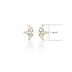 14K Solid Gold Pear Shaped Lab Diamond Lotus Cartilage Flat Back Earring