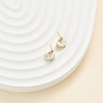 14K Solid Gold Fan Dangle Cartilage Flat Back Earring