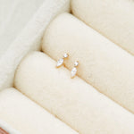 14K Solid Gold Lab Diamond Push Pin Labret stud 20G 18G 16G