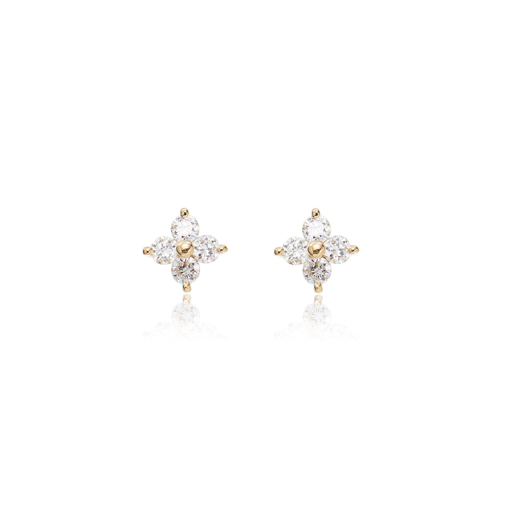 back view of 14K solid gold lab diamond for nose piercing nose stud nickel-free