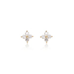 14K Solid Gold Lab Diamond Nose Stud, Flat Back Earring