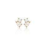 14K Solid Gold Lab Diamond Cartilage Flat Back Stud Earring
