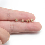 14K Solid Gold Lab Diamond Sun Cartilage Flat Back Stud Earring