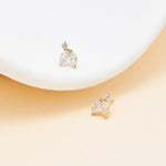 Small 14K Solid Gold Lab Diamond Threadless Push Pin Labret stud