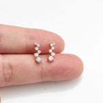 14K Solid Gold Lab Diamond Threadless Cartilage Flat Back Stud