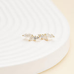 14K Solid Gold Lab Diamond Stud Threadless HelixFlat Back Earring