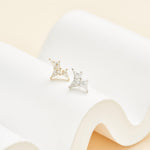 14K Solid Gold Kite Moissanite Cartilage Flat Back Stud Earring