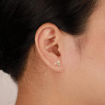 14K Solid Gold Windmill-shaped Threadless Cartilage Flat Back Stud Earring