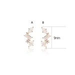 14K Rose Gold Lab Diamond Cartilage Earring: Solid Gold Threadless Flat Back Studs