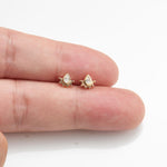 Pear Cut Lab Grown Diamond Flat Back Stud Earrings in 14K Solid Gold