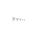 1.5-4mm 14K Solid Gold Lab Diamond Flat Back Stud Earring