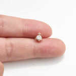 14K Solid Gold Lab Diamond Saturn Threadless Cartilage Flat Back Stud Earring