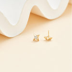 14K Solid Gold Star Threadless Flat Back Earring