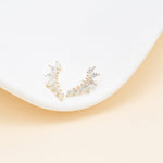 14K Solid Gold Marquise Lab Diamond Cartilage Flat Back Stud Earring